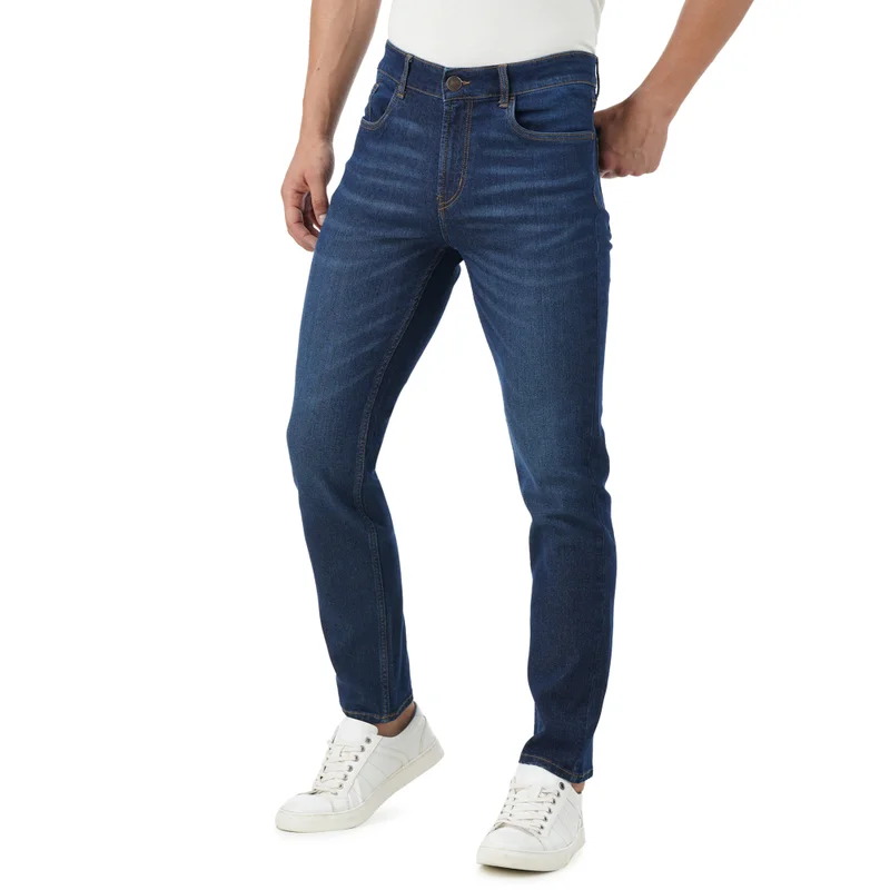 inkd Super sapphire Men's Regular Fit Jeans - Mid-Rise | Cotton Blend | Stretchable Fabric | Classic 5 Pocket Styling for Men | Best Price UAE